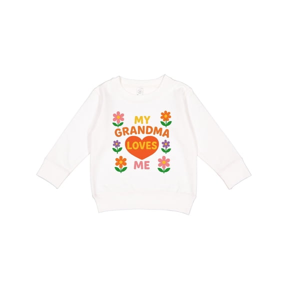 Inktastic My Grandma Loves Me Heart and Flowers Toddler Sweatshirt