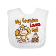 thumbnail image 1 of Inktastic My Grandma Loves Me Monkey Boys or Girls Baby Bib, 1 of 4