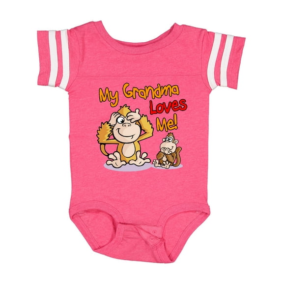 Inktastic My Grandma Loves Me Monkey Boys or Girls Baby Bodysuit