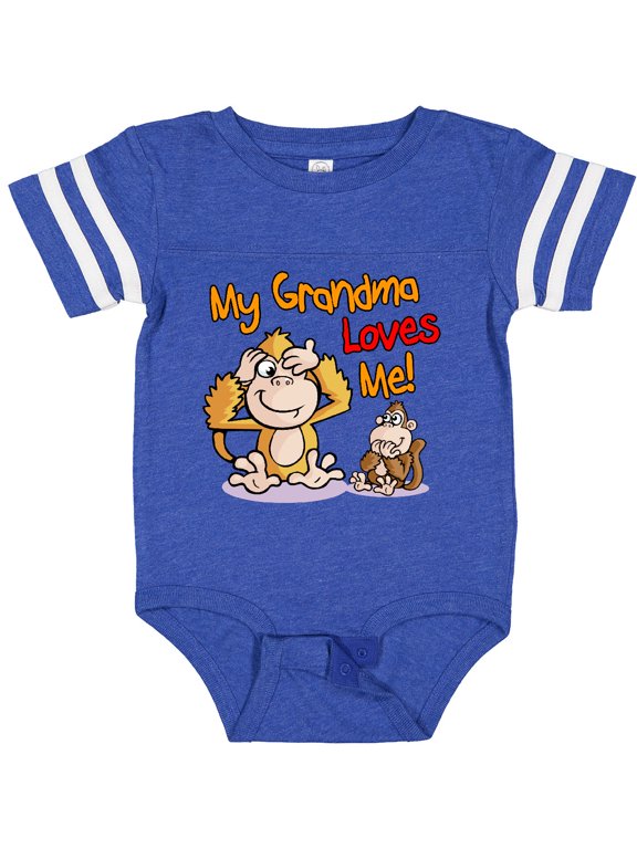 My Grandma Loves Me Monkey Boys or Girls Baby Bodysuit