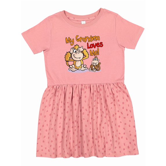 Inktastic My Grandma Loves Me Monkey Girls Toddler Dress