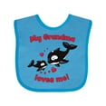 thumbnail image 1 of Inktastic My Grandma Loves Me Orca Family Boys or Girls Baby Bib, 1 of 4