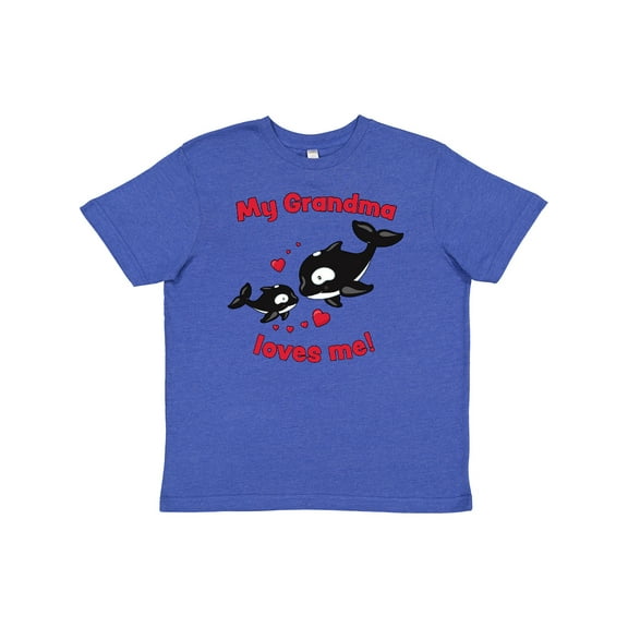 Inktastic My Grandma Loves Me Orca Family Youth T-Shirt