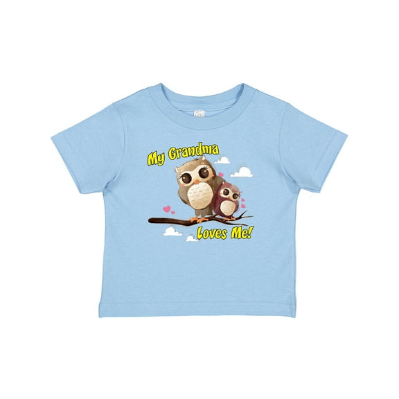 Inktastic My Grandma Loves Me Owl Boys or Girls Baby T-Shirt