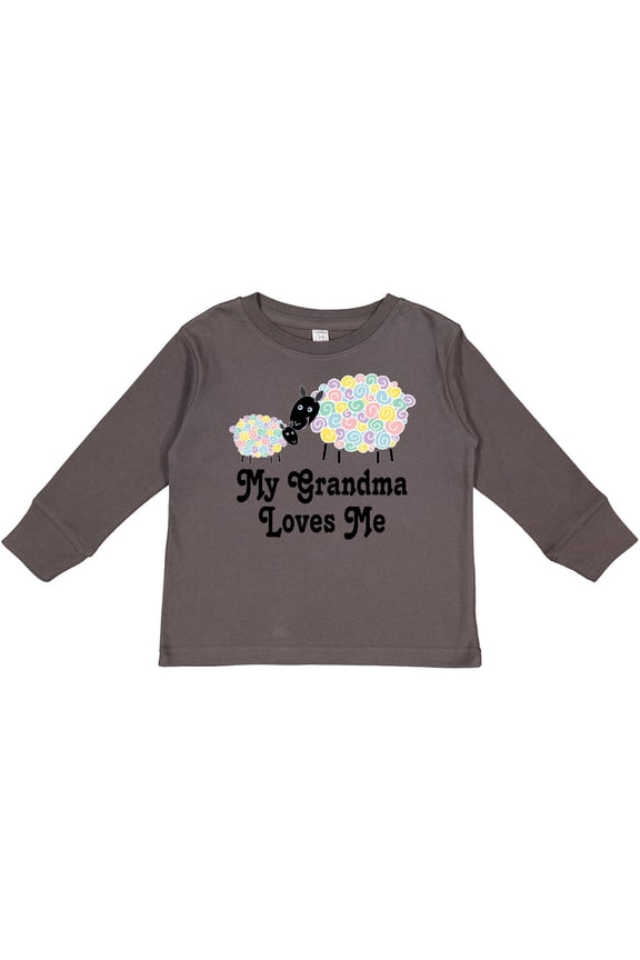 My Grandma Loves Me Sheep Lamb Childs Boys or Girls Long Sleeve Toddler T-Shirt