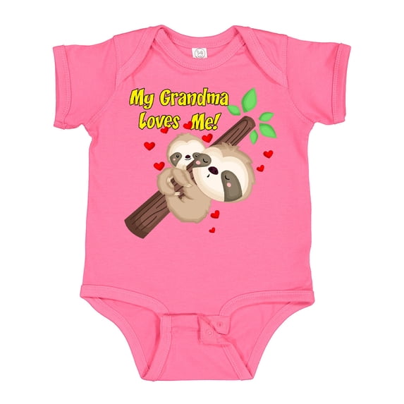 Inktastic My Grandma Loves Me Sloth Boys or Girls Baby Bodysuit