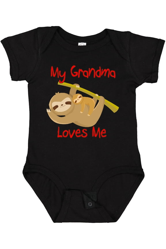 My Grandma Loves Me Sloth Boys or Girls Baby Bodysuit