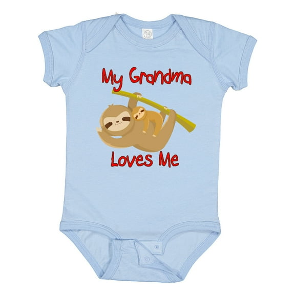 Inktastic My Grandma Loves Me Sloth Boys or Girls Baby Bodysuit