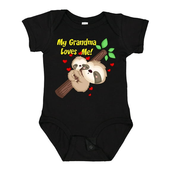 Inktastic My Grandma Loves Me Sloth Boys or Girls Baby Bodysuit