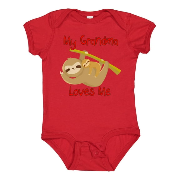 Inktastic My Grandma Loves Me Sloth Boys or Girls Baby Bodysuit