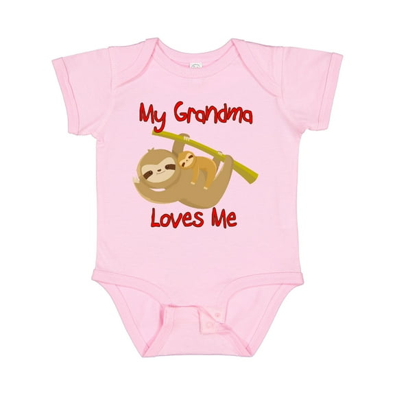 Inktastic My Grandma Loves Me Sloth Boys or Girls Baby Bodysuit