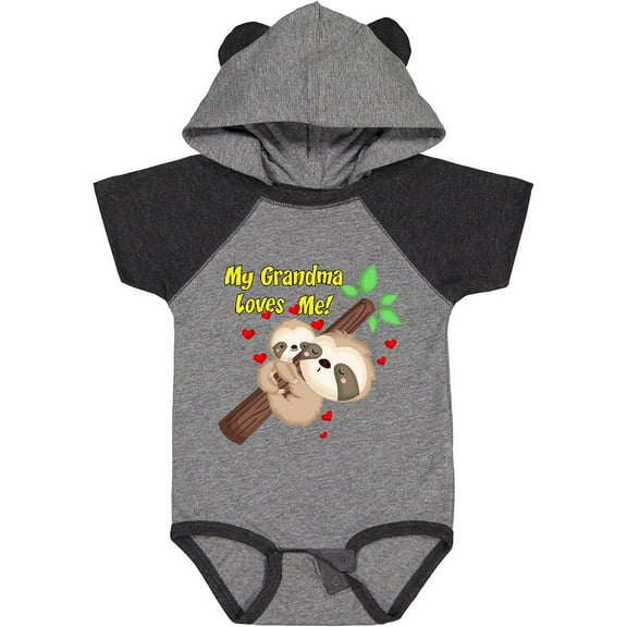 Inktastic My Grandma Loves Me Sloth Boys or Girls Baby Bodysuit