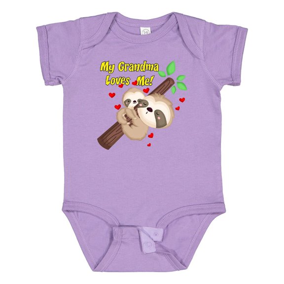 Inktastic My Grandma Loves Me Sloth Boys or Girls Baby Bodysuit