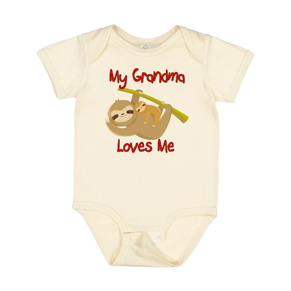 Inktastic My Grandma Loves Me Sloth Boys or Girls Baby Bodysuit
