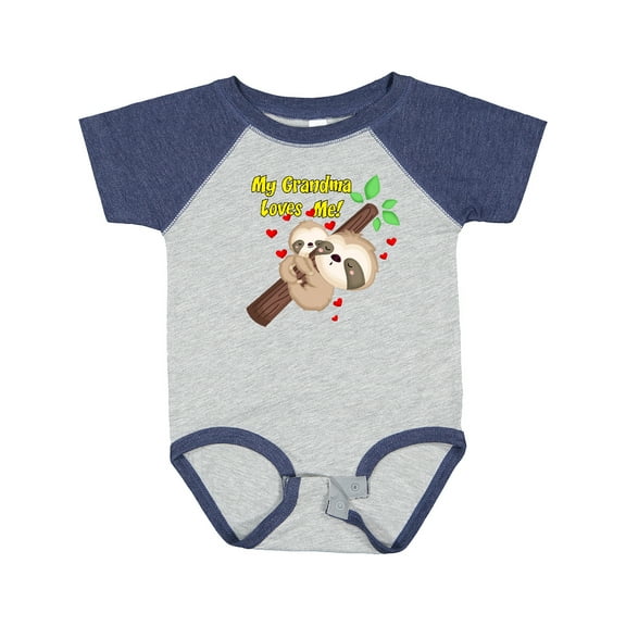 Inktastic My Grandma Loves Me Sloth Boys or Girls Baby Bodysuit