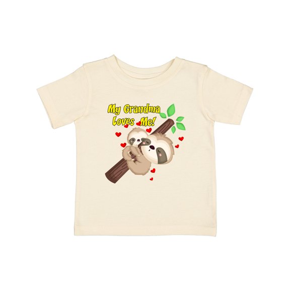 Inktastic My Grandma Loves Me Sloth Boys or Girls Baby T-Shirt
