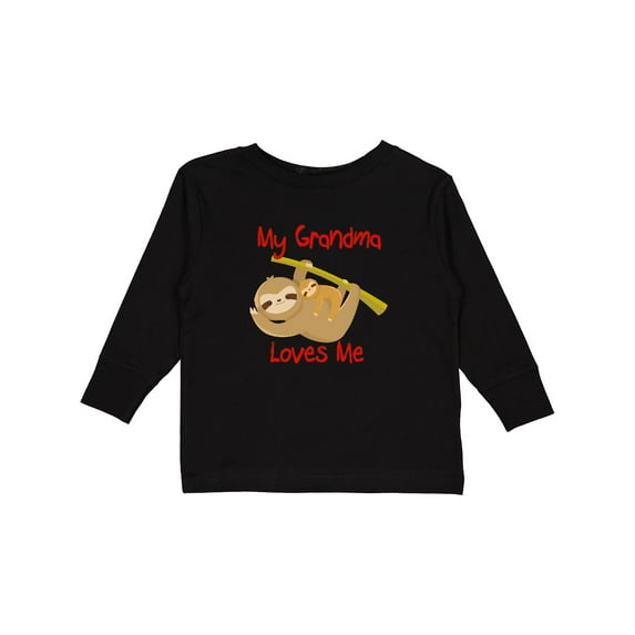 Inktastic My Grandma Loves Me Sloth Boys or Girls Long Sleeve Toddler T-Shirt