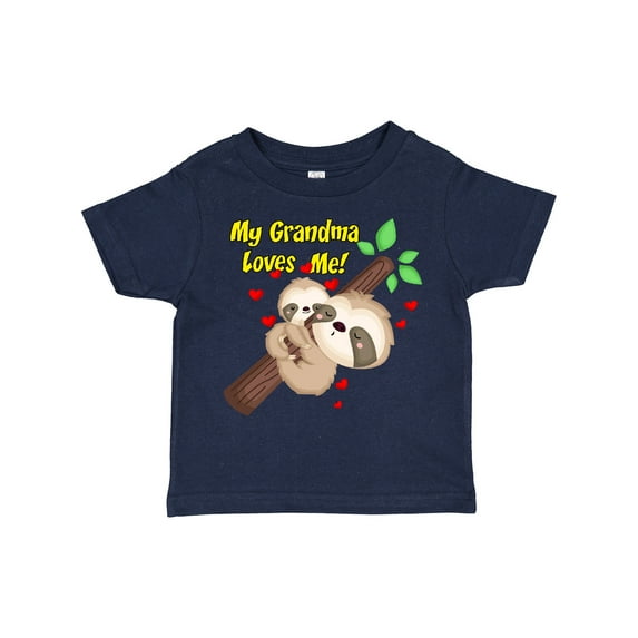 Inktastic My Grandma Loves Me Sloth Boys or Girls Toddler T-Shirt
