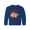 thumbnail image 1 of Inktastic My Grandma Loves Me Sloth Long Sleeve Youth T-Shirt, 1 of 5