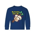 thumbnail image 1 of Inktastic My Grandma Loves Me Sloth Long Sleeve Youth T-Shirt, 1 of 5