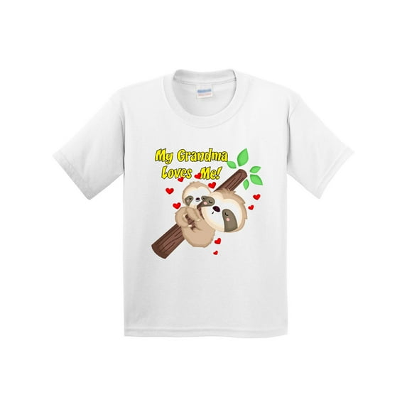 Inktastic My Grandma Loves Me Sloth Youth T-Shirt