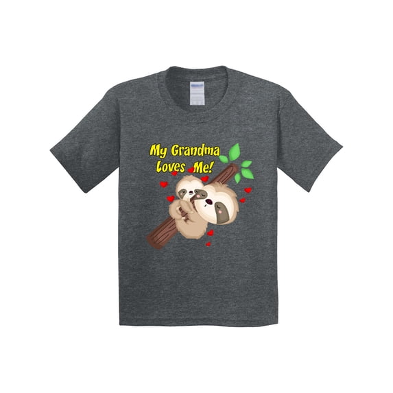 Inktastic My Grandma Loves Me Sloth Youth T-Shirt