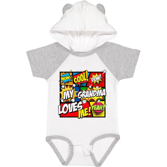 Inktastic My Grandma Loves Me Superhero Boys or Girls Baby Bodysuit