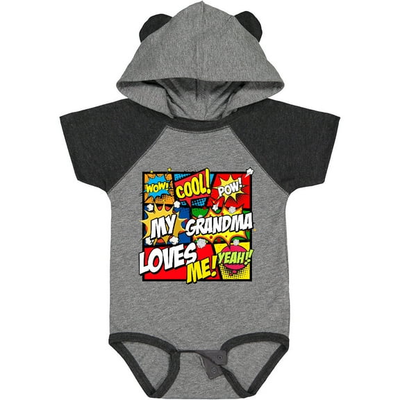 Inktastic My Grandma Loves Me Superhero Boys or Girls Baby Bodysuit