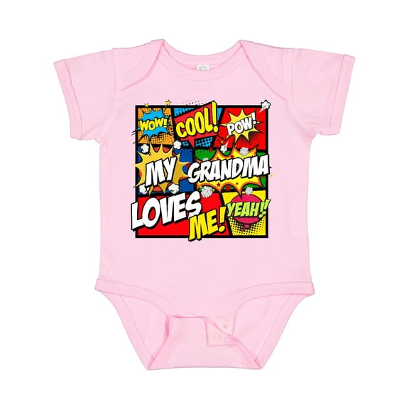 Inktastic My Grandma Loves Me Superhero Boys or Girls Baby Bodysuit