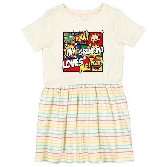 Inktastic My Grandma Loves Me Superhero Girls Toddler Dress