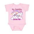 thumbnail image 1 of Inktastic My Grandma Loves Me Unicorn Girls Baby Bodysuit, 1 of 5