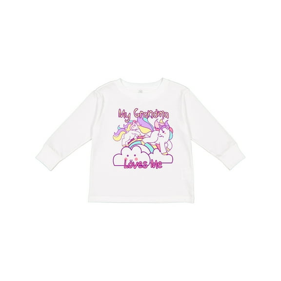 Inktastic My Grandma Loves Me Unicorn Girls Long Sleeve Toddler T-Shirt
