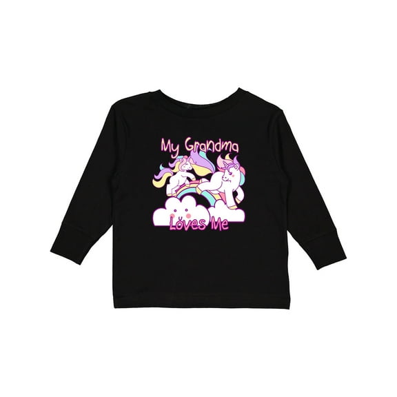 Inktastic My Grandma Loves Me Unicorn Girls Long Sleeve Toddler T-Shirt