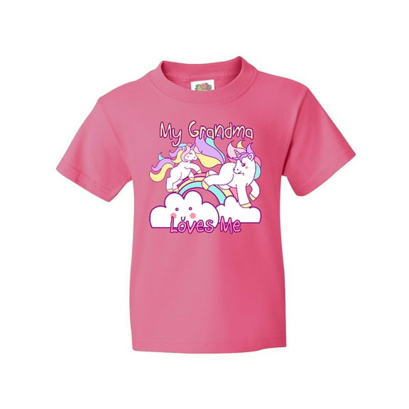 Inktastic My Grandma Loves Me Unicorn Youth T-Shirt