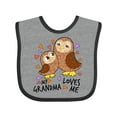 thumbnail image 1 of Inktastic My Grandma Loves Me Cute Owl Family Boys or Girls Baby Bib, 1 of 4