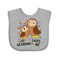 thumbnail image 1 of Inktastic My Grandma Loves Me Cute Owl Family Boys or Girls Baby Bib, 1 of 4