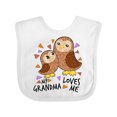 thumbnail image 1 of Inktastic My Grandma Loves Me Cute Owl Family Boys or Girls Baby Bib, 1 of 4