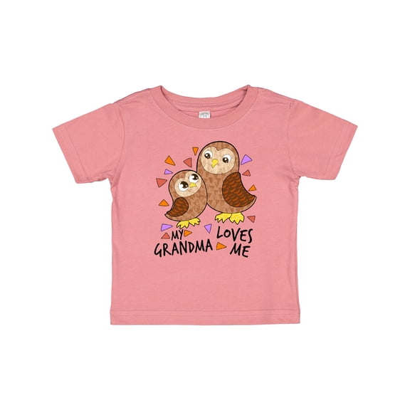 Inktastic My Grandma Loves Me- cute owl family Boys or Girls Baby T-Shirt