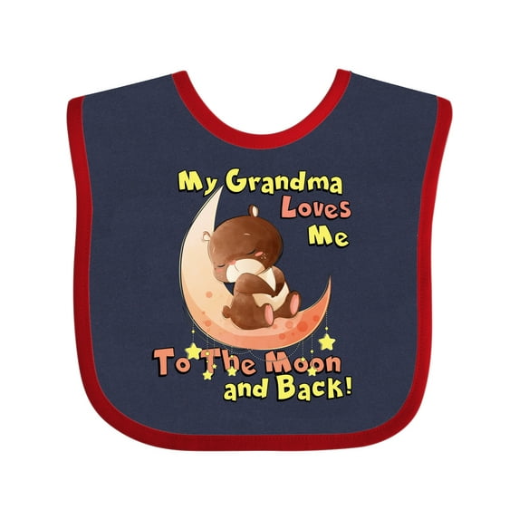 Inktastic My Grandma Loves Me to the Moon and Back Boys or Girls Baby Bib