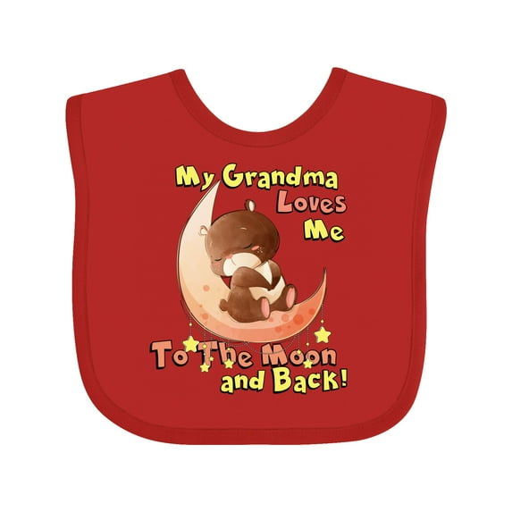 Inktastic My Grandma Loves Me to the Moon and Back Boys or Girls Baby Bib