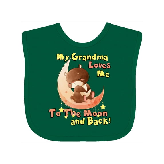 Inktastic My Grandma Loves Me to the Moon and Back Boys or Girls Baby Bib