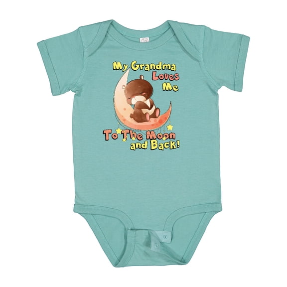 Inktastic My Grandma Loves Me to the Moon and Back Boys or Girls Baby Bodysuit