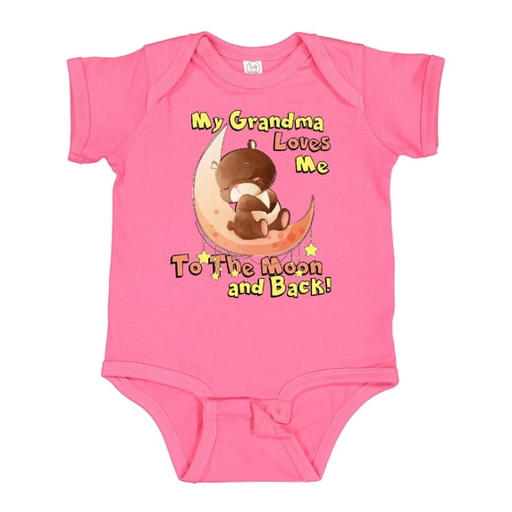 Inktastic My Grandma Loves Me to the Moon and Back Boys or Girls Baby Bodysuit