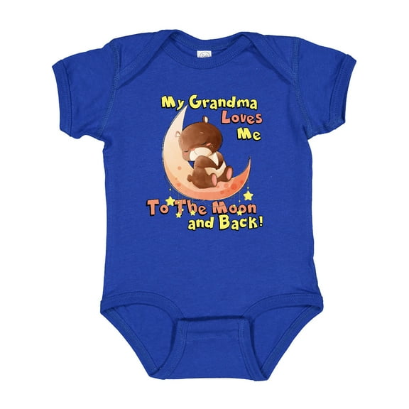Inktastic My Grandma Loves Me to the Moon and Back Boys or Girls Baby Bodysuit