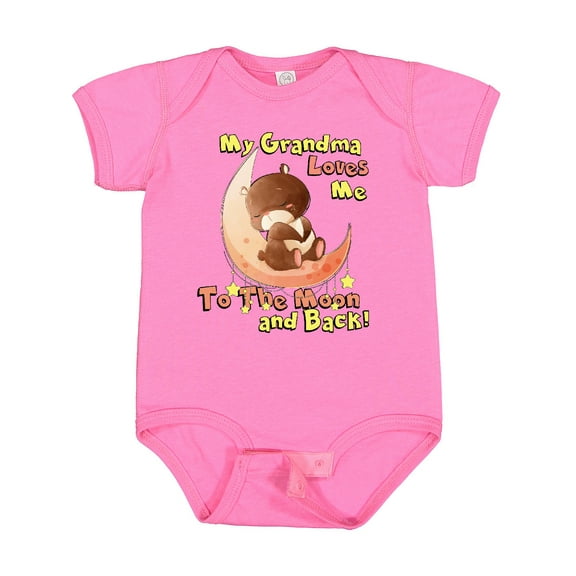 Inktastic My Grandma Loves Me to the Moon and Back Boys or Girls Baby Bodysuit