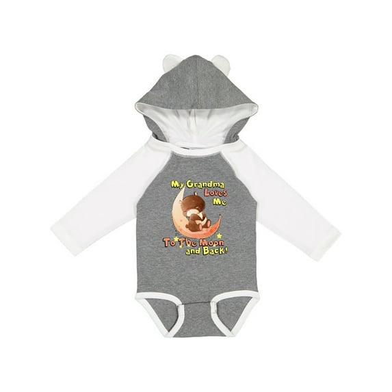 Inktastic My Grandma Loves Me to the Moon and Back Boys or Girls Long Sleeve Baby Bodysuit