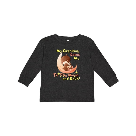 Inktastic My Grandma Loves Me to the Moon and Back Boys or Girls Long Sleeve Toddler T-Shirt