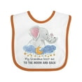 thumbnail image 1 of Inktastic My Grandma Loves Me to the Moon and Back Elephant Family Boys or Girls Baby Bib, 1 of 4