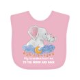 thumbnail image 1 of Inktastic My Grandma Loves Me to the Moon and Back Elephant Family Boys or Girls Baby Bib, 1 of 4