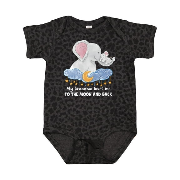 Inktastic My Grandma Loves Me to the Moon and Back Elephant Family Boys or Girls Baby Bodysuit